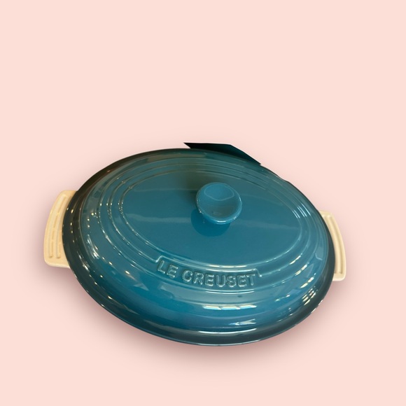 Le creuset blue classic oval baking dish with lid - Picture 3 of 6
